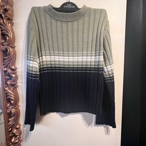 Women's Ribbed Sweater - Olive and Navy